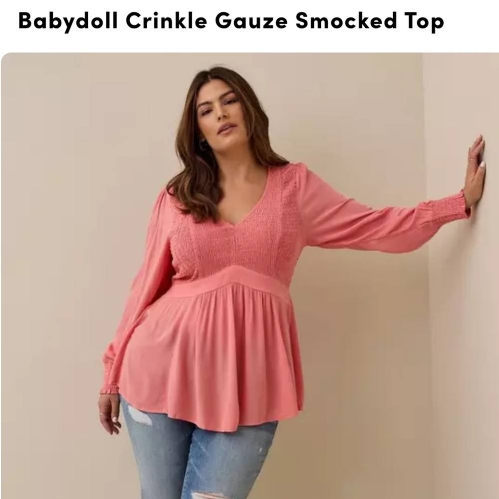 Torrid Coral Long Sleeve Blouse